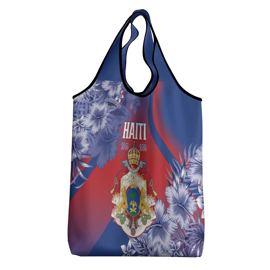 Second Empire of Haiti Grocery Bag Imperial Coat Of Arms 1849-1859 Tropical Flowers