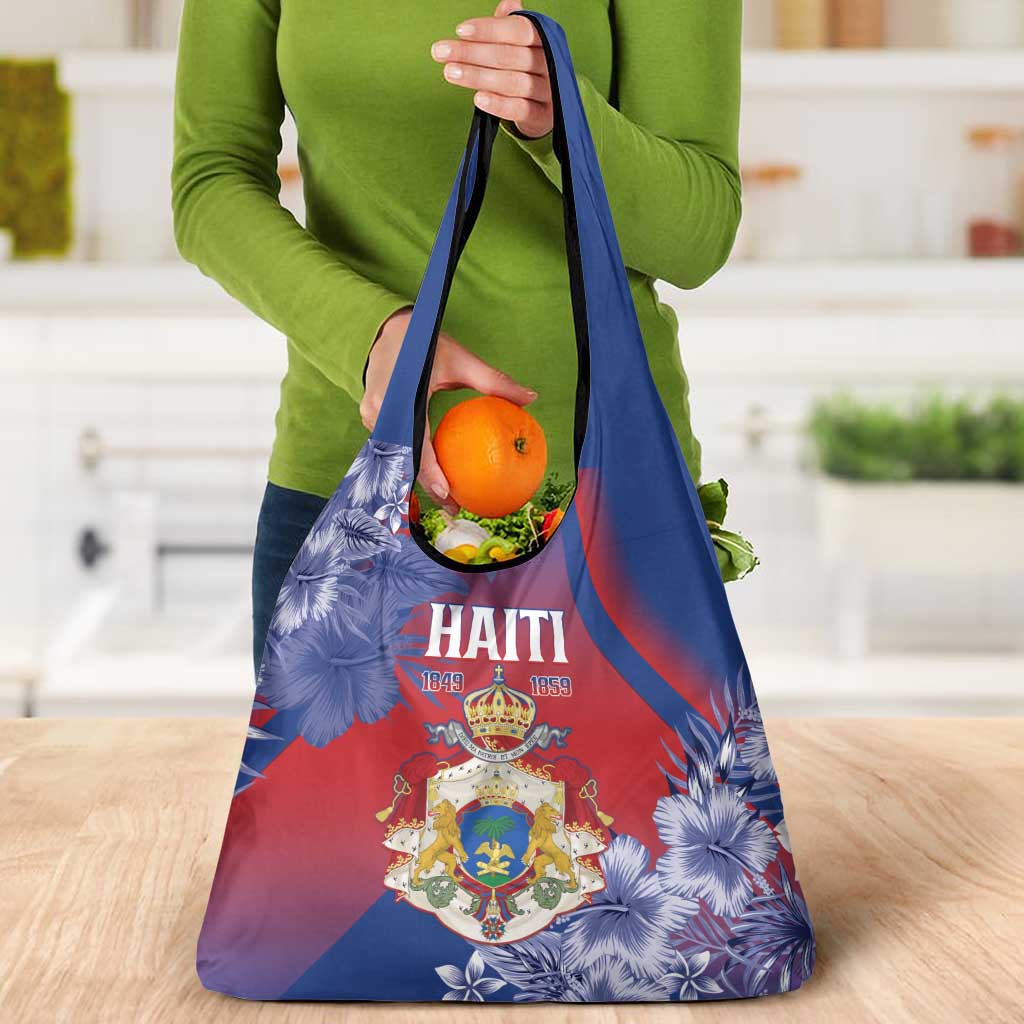 Second Empire of Haiti Grocery Bag Imperial Coat Of Arms 1849-1859 Tropical Flowers