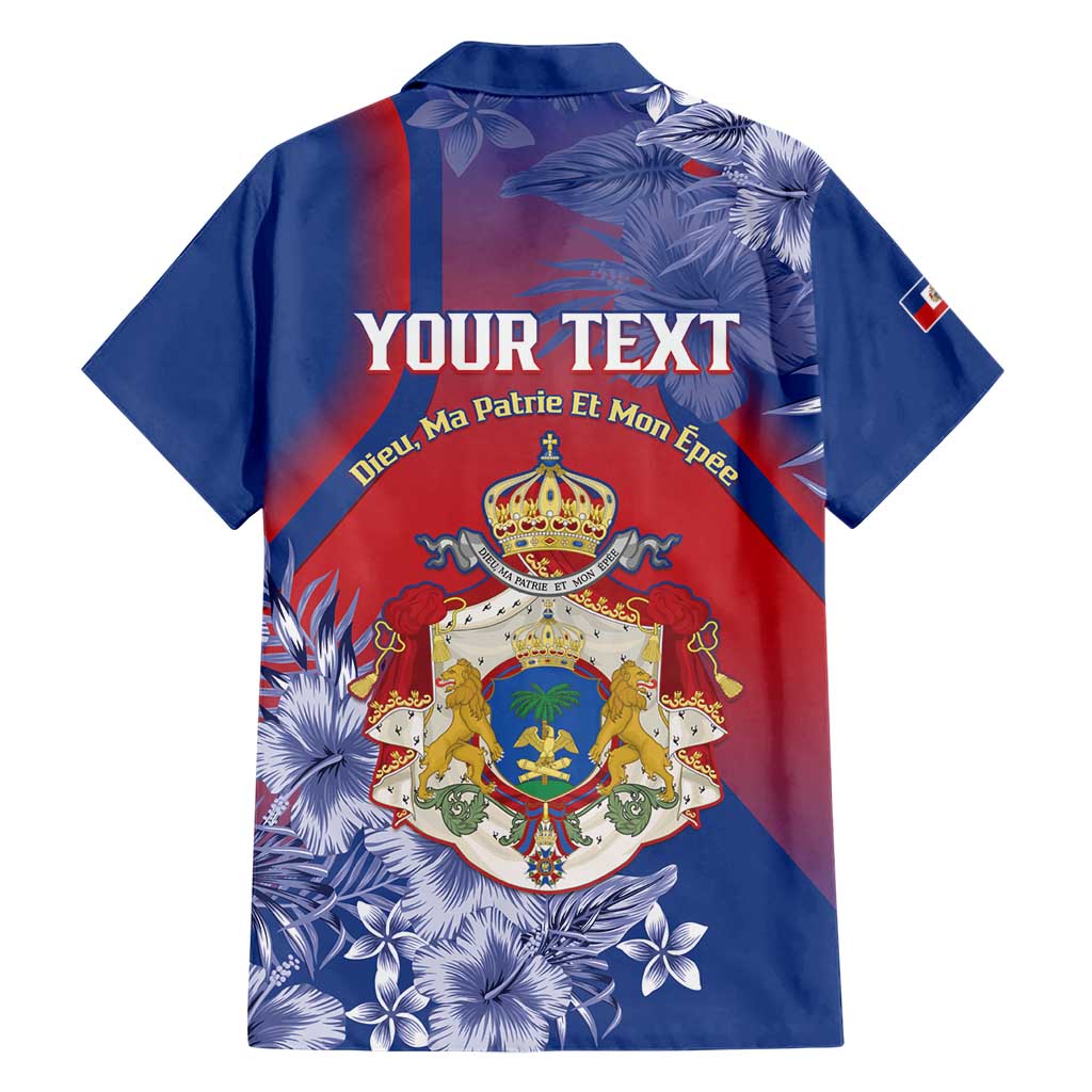 Personalised Second Empire of Haiti Hawaiian Shirt Imperial Coat Of Arms 1849-1859 Tropical Flowers