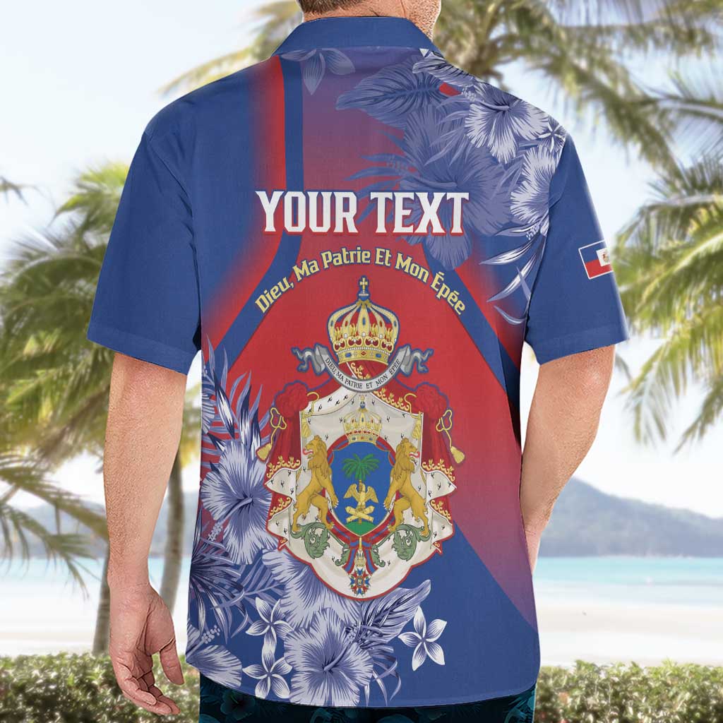 Personalised Second Empire of Haiti Hawaiian Shirt Imperial Coat Of Arms 1849-1859 Tropical Flowers