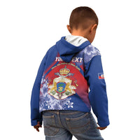Personalised Second Empire of Haiti Kid Hoodie Imperial Coat Of Arms 1849-1859 Tropical Flowers