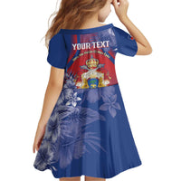 Personalised Second Empire of Haiti Kid Short Sleeve Dress Imperial Coat Of Arms 1849-1859 Tropical Flowers