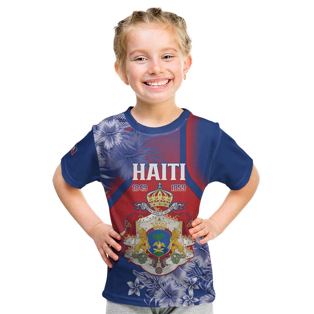 Personalised Second Empire of Haiti Kid T Shirt Imperial Coat Of Arms 1849-1859 Tropical Flowers
