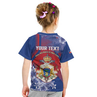 Personalised Second Empire of Haiti Kid T Shirt Imperial Coat Of Arms 1849-1859 Tropical Flowers
