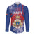 Personalised Second Empire of Haiti Long Sleeve Button Shirt Imperial Coat Of Arms 1849-1859 Tropical Flowers