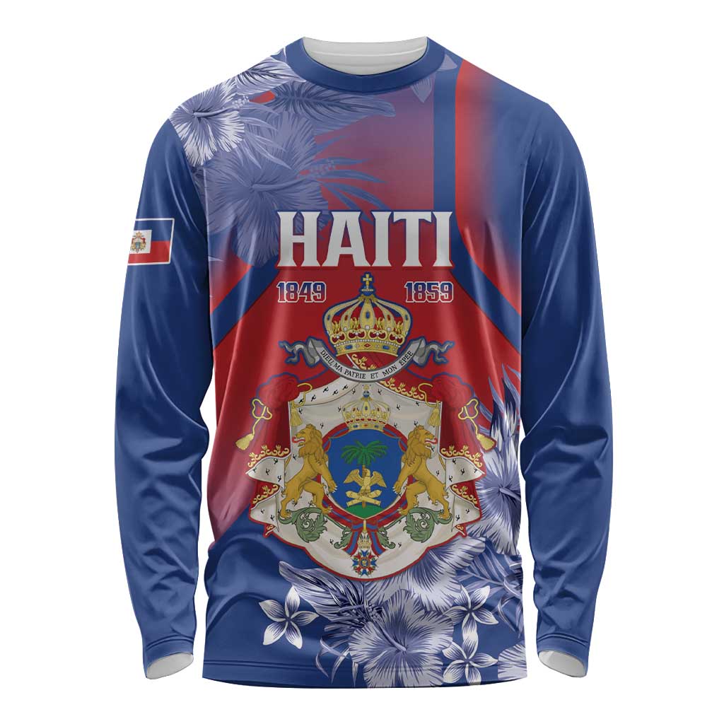 Personalised Second Empire of Haiti Long Sleeve Shirt Imperial Coat Of Arms 1849-1859 Tropical Flowers