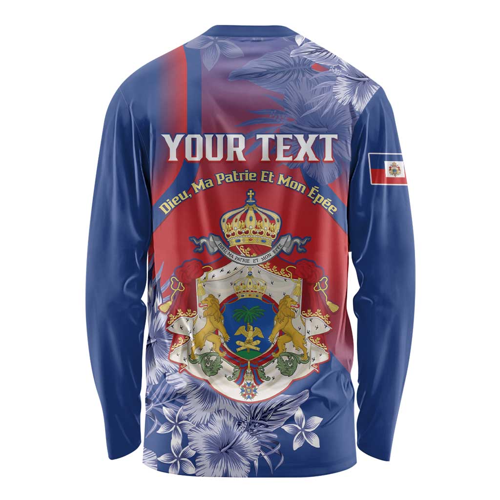 Personalised Second Empire of Haiti Long Sleeve Shirt Imperial Coat Of Arms 1849-1859 Tropical Flowers