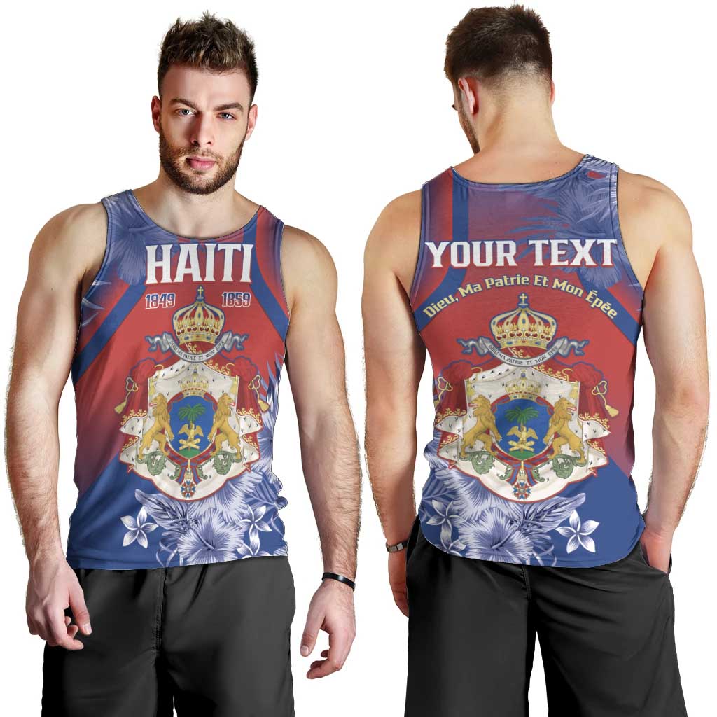 Personalised Second Empire of Haiti Men Tank Top Imperial Coat Of Arms 1849-1859 Tropical Flowers