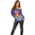 Personalised Second Empire of Haiti Off Shoulder Sweater Imperial Coat Of Arms 1849-1859 Tropical Flowers