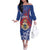Personalised Second Empire of Haiti Off The Shoulder Long Sleeve Dress Imperial Coat Of Arms 1849-1859 Tropical Flowers