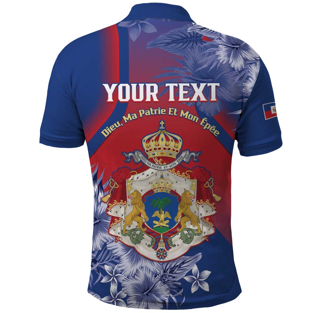 Personalised Second Empire of Haiti Polo Shirt Imperial Coat Of Arms 1849-1859 Tropical Flowers