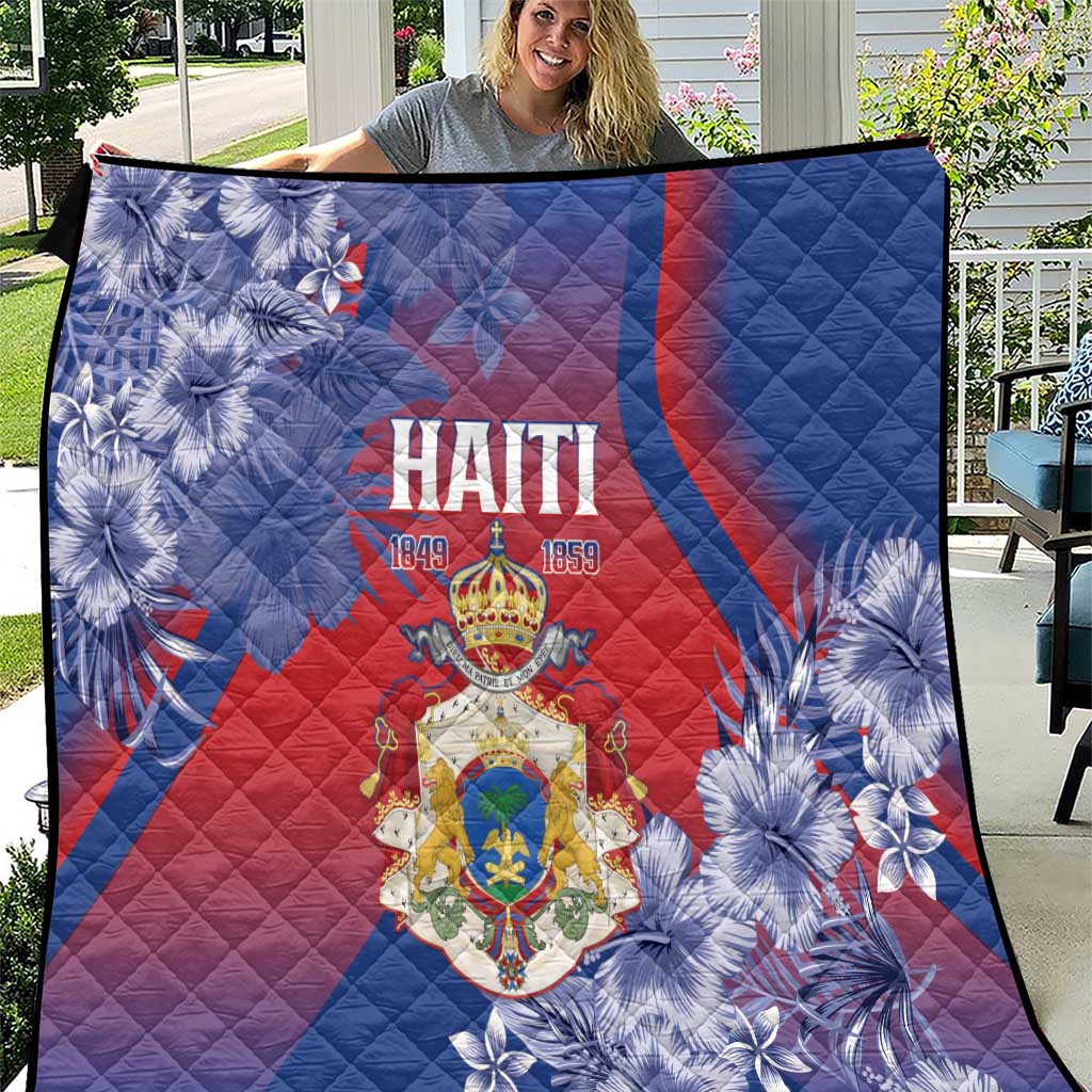 Second Empire of Haiti Quilt Imperial Coat Of Arms 1849-1859 Tropical Flowers