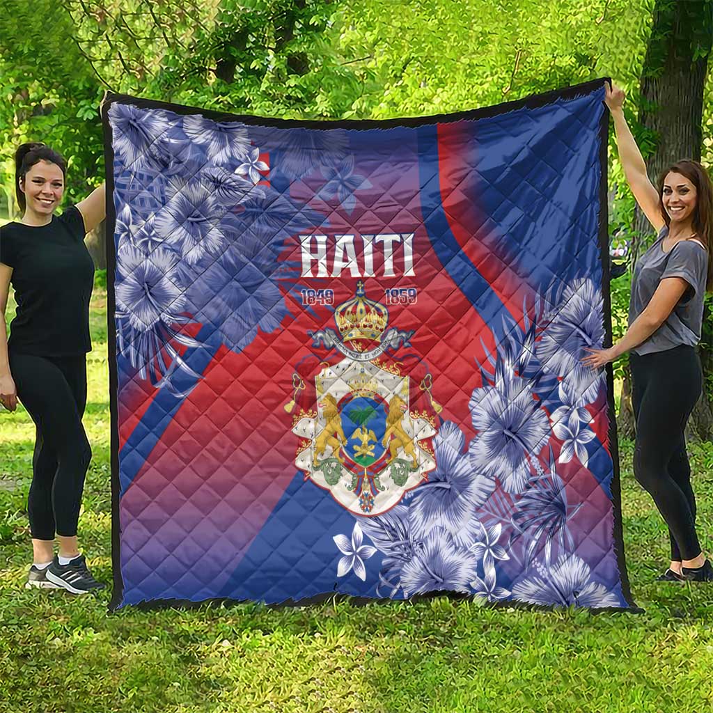 Second Empire of Haiti Quilt Imperial Coat Of Arms 1849-1859 Tropical Flowers