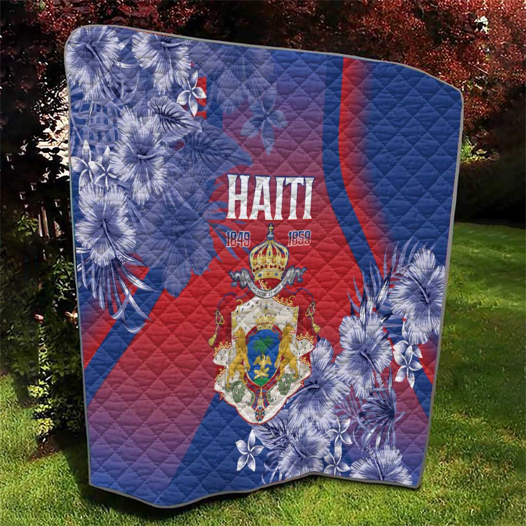 Second Empire of Haiti Quilt Imperial Coat Of Arms 1849-1859 Tropical Flowers