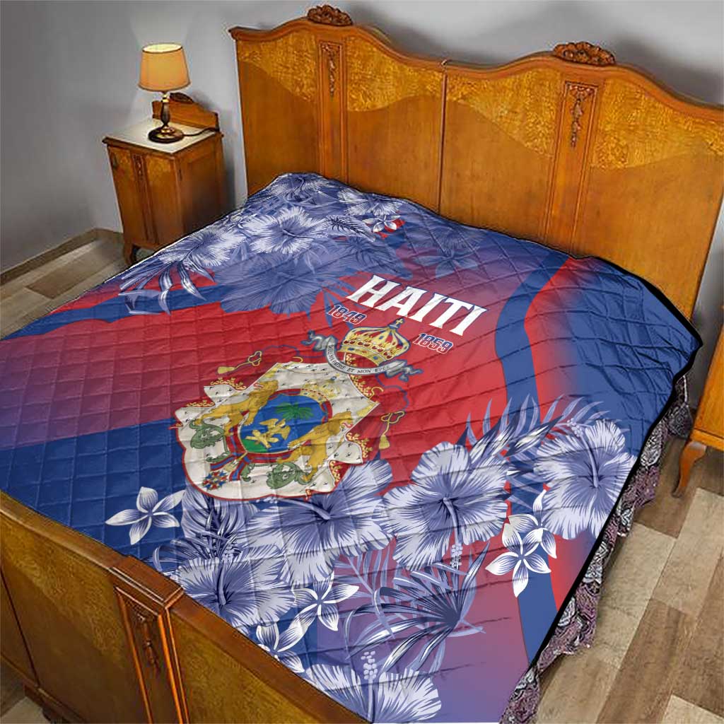 Second Empire of Haiti Quilt Imperial Coat Of Arms 1849-1859 Tropical Flowers