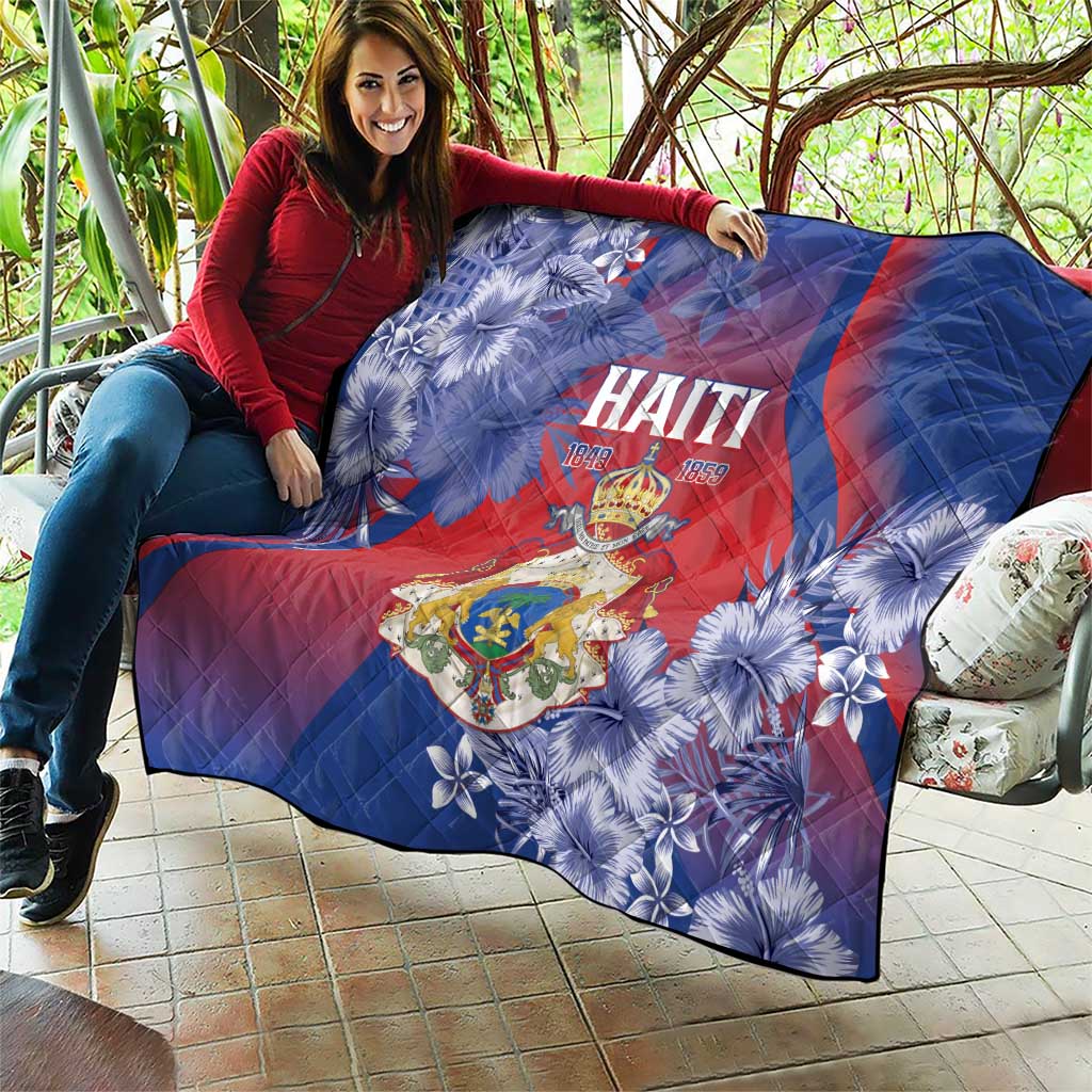 Second Empire of Haiti Quilt Imperial Coat Of Arms 1849-1859 Tropical Flowers