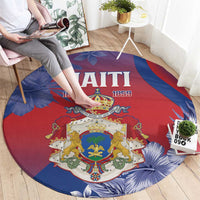 Second Empire of Haiti Round Carpet Imperial Coat Of Arms 1849-1859 Tropical Flowers