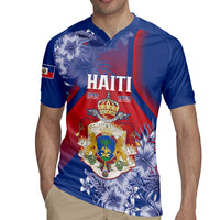 Personalised Second Empire of Haiti Rugby Jersey Imperial Coat Of Arms 1849-1859 Tropical Flowers
