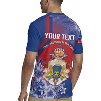Personalised Second Empire of Haiti Rugby Jersey Imperial Coat Of Arms 1849-1859 Tropical Flowers