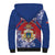 Personalised Second Empire of Haiti Sherpa Hoodie Imperial Coat Of Arms 1849-1859 Tropical Flowers