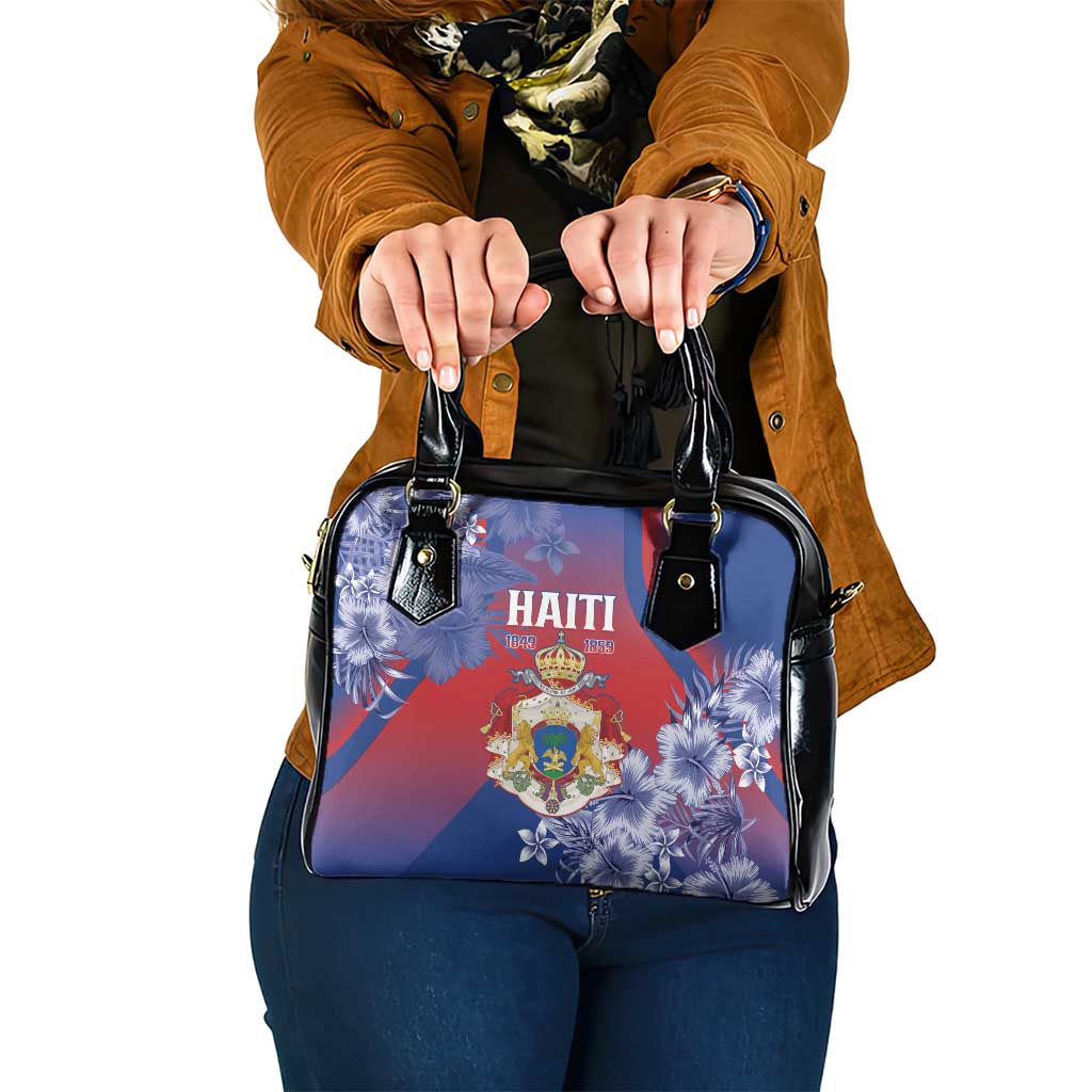 Second Empire of Haiti Shoulder Handbag Imperial Coat Of Arms 1849-1859 Tropical Flowers