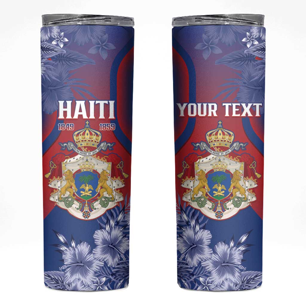 Personalised Second Empire of Haiti Skinny Tumbler Imperial Coat Of Arms 1849-1859 Tropical Flowers