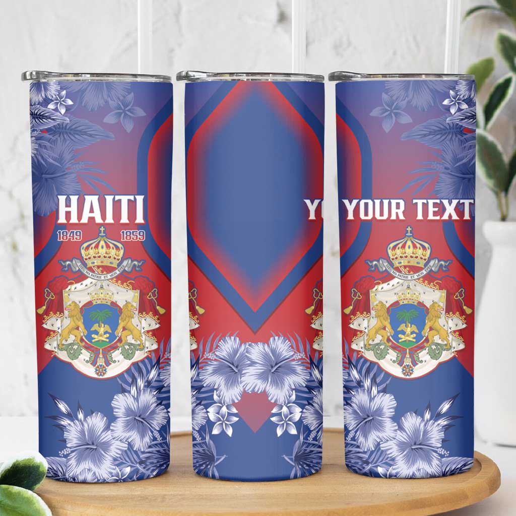 Personalised Second Empire of Haiti Skinny Tumbler Imperial Coat Of Arms 1849-1859 Tropical Flowers