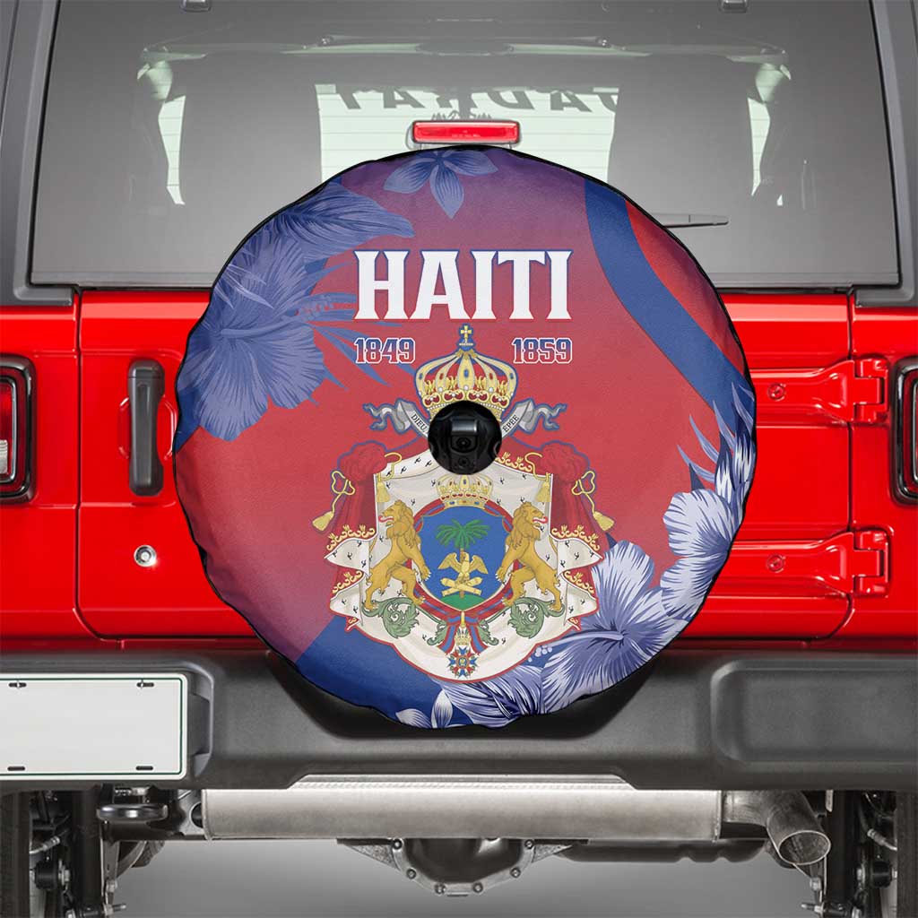 Second Empire of Haiti Spare Tire Cover Imperial Coat Of Arms 1849-1859 Tropical Flowers