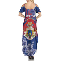 Personalised Second Empire of Haiti Summer Maxi Dress Imperial Coat Of Arms 1849-1859 Tropical Flowers