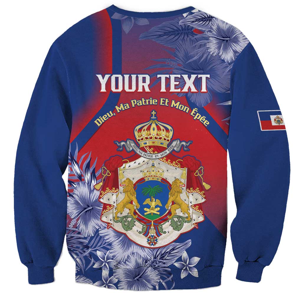 Personalised Second Empire of Haiti Sweatshirt Imperial Coat Of Arms 1849-1859 Tropical Flowers