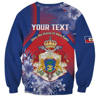 Personalised Second Empire of Haiti Sweatshirt Imperial Coat Of Arms 1849-1859 Tropical Flowers