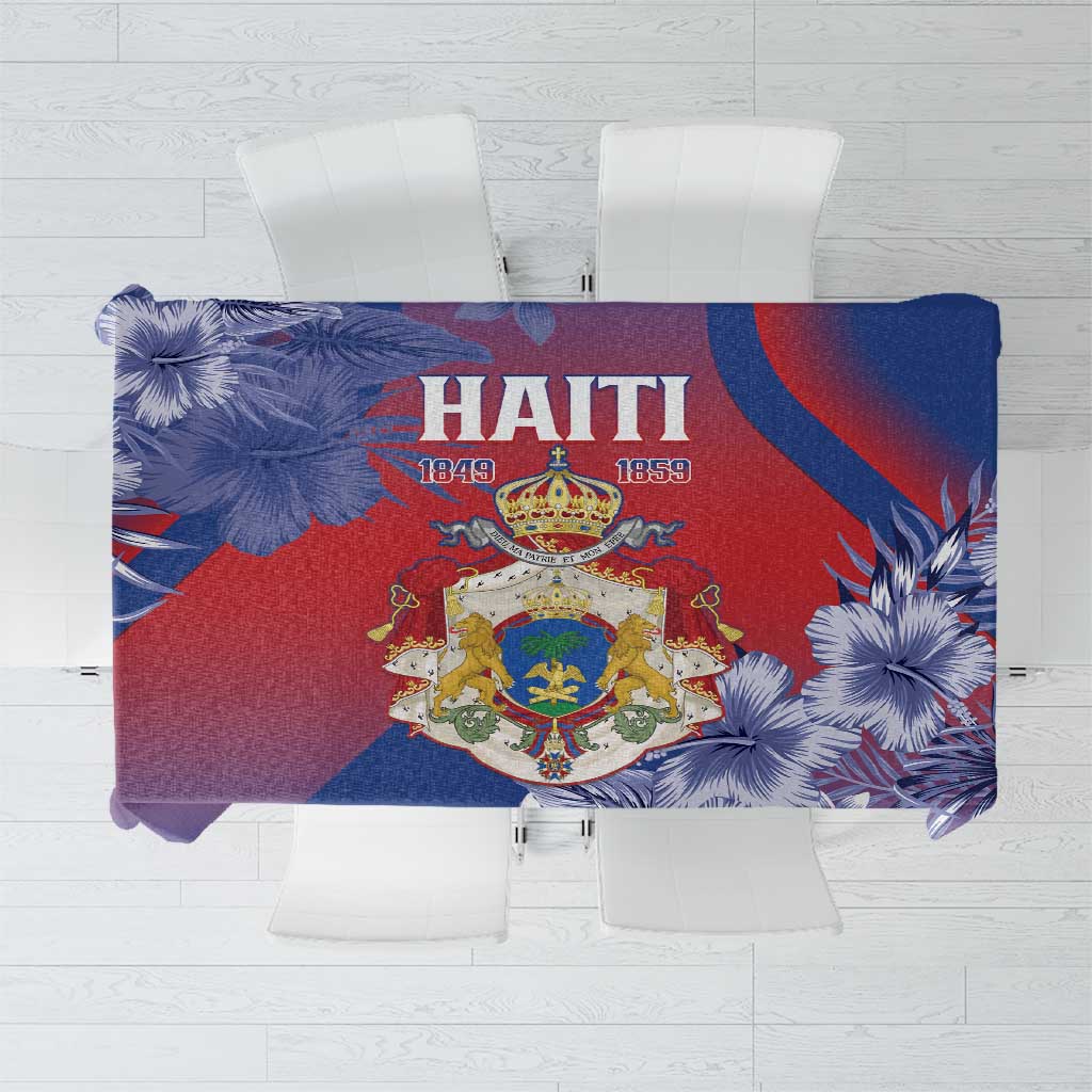Second Empire of Haiti Tablecloth Imperial Coat Of Arms 1849-1859 Tropical Flowers