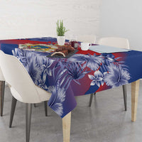Second Empire of Haiti Tablecloth Imperial Coat Of Arms 1849-1859 Tropical Flowers