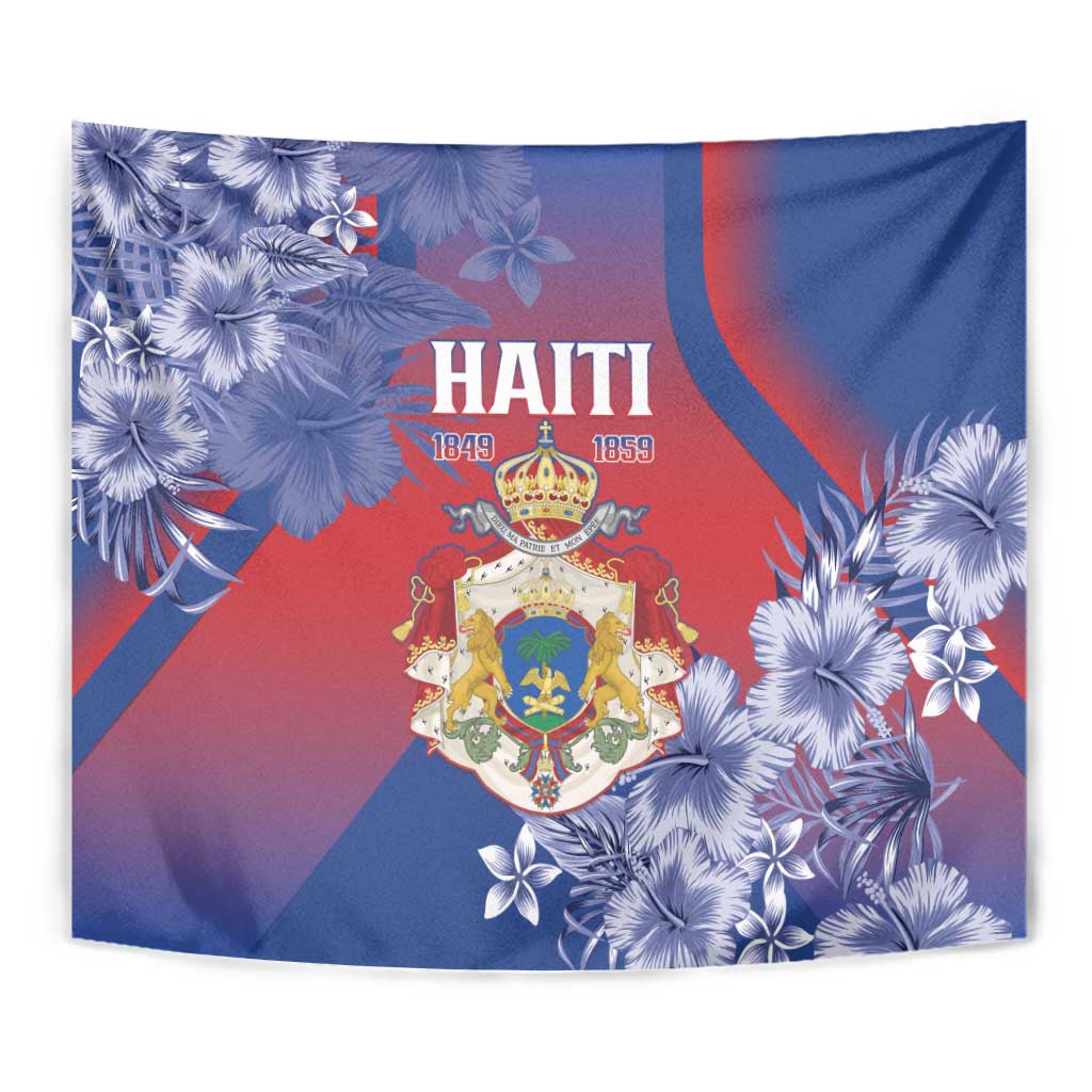 Second Empire of Haiti Tapestry Imperial Coat Of Arms 1849-1859 Tropical Flowers