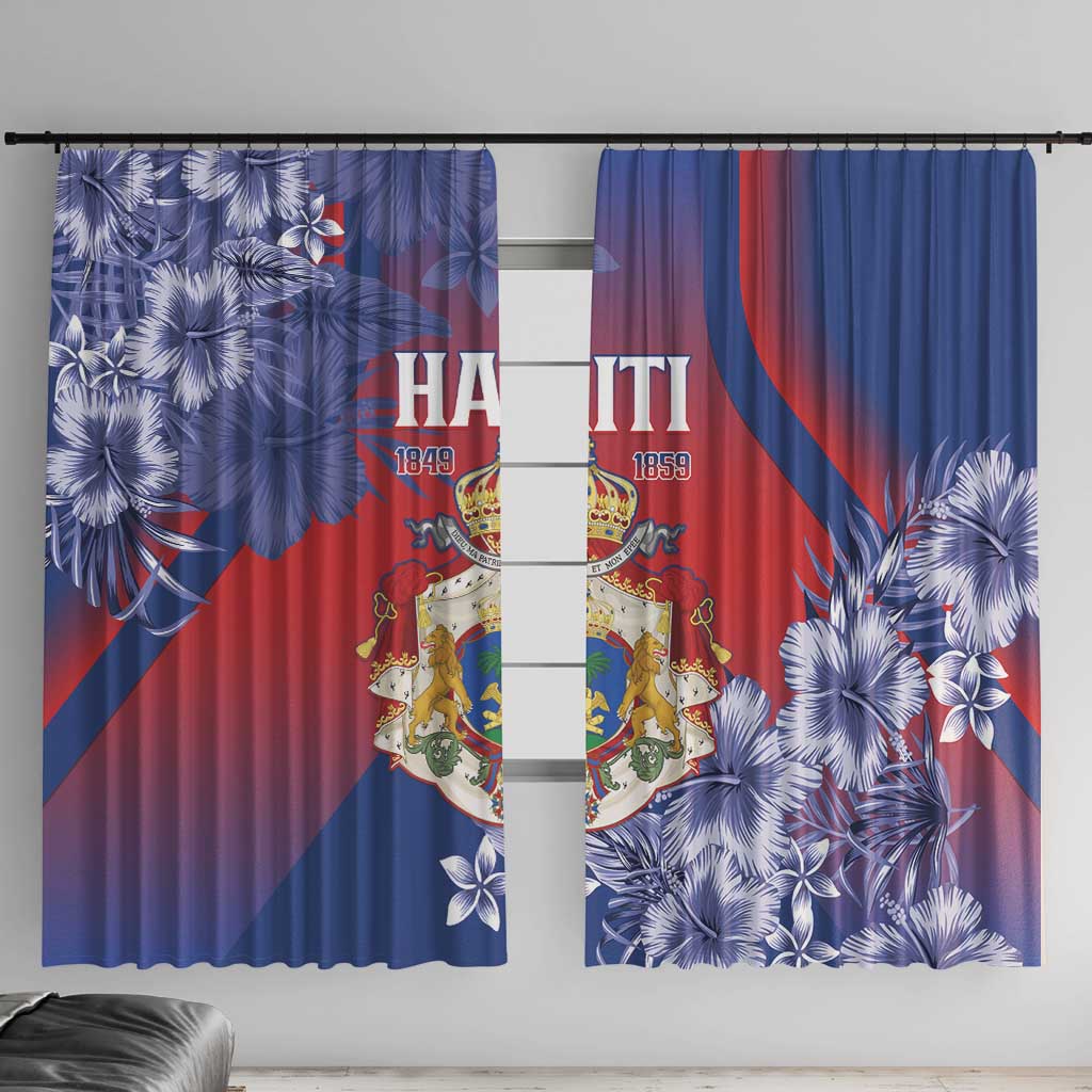 Second Empire of Haiti Window Curtain Imperial Coat Of Arms 1849-1859 Tropical Flowers