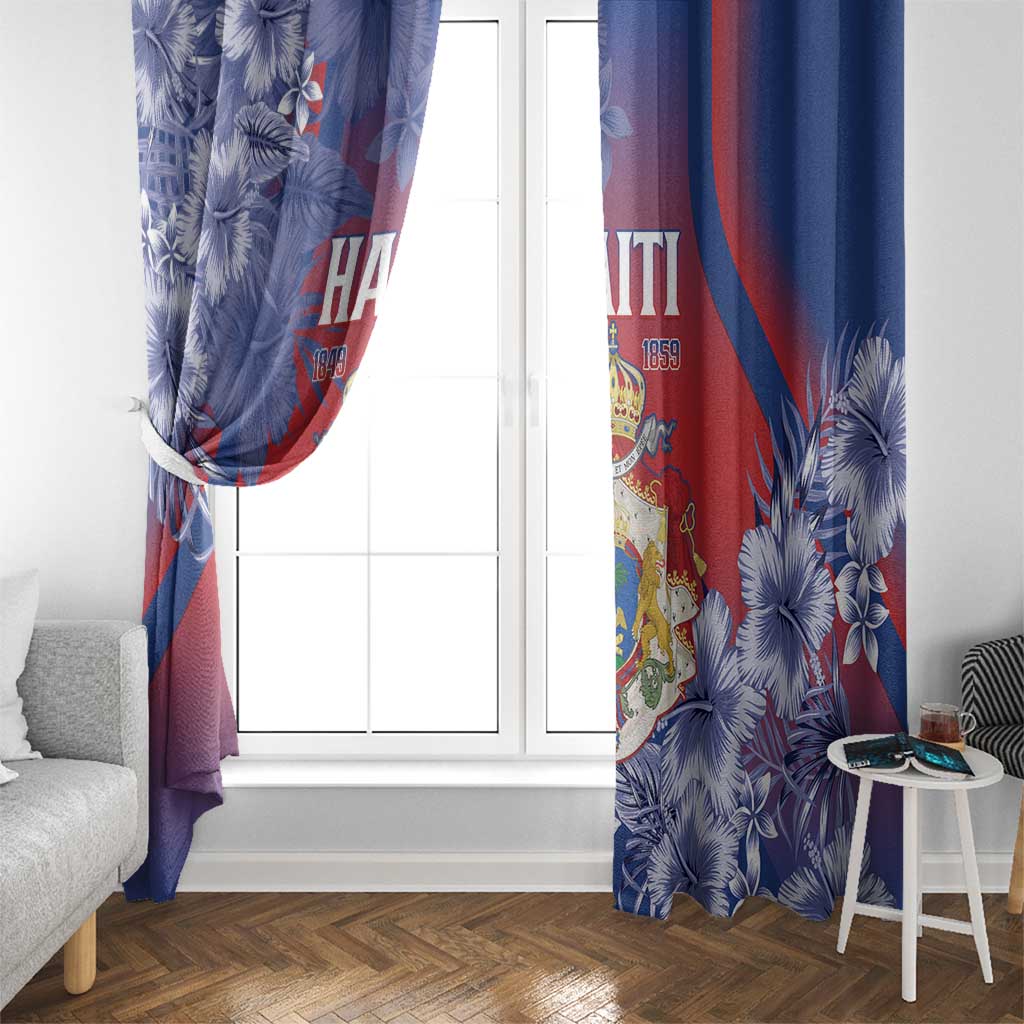 Second Empire of Haiti Window Curtain Imperial Coat Of Arms 1849-1859 Tropical Flowers