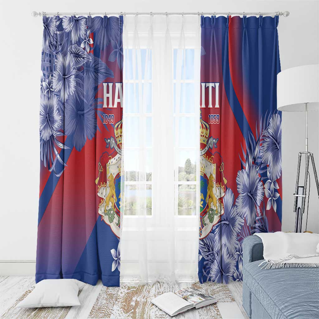 Second Empire of Haiti Window Curtain Imperial Coat Of Arms 1849-1859 Tropical Flowers