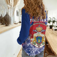 Personalised Second Empire of Haiti Women Casual Shirt Imperial Coat Of Arms 1849-1859 Tropical Flowers