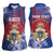 Personalised Second Empire of Haiti Women Sleeveless Polo Shirt Imperial Coat Of Arms 1849-1859 Tropical Flowers