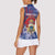 Personalised Second Empire of Haiti Women Sleeveless Polo Shirt Imperial Coat Of Arms 1849-1859 Tropical Flowers