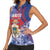 Personalised Second Empire of Haiti Women Sleeveless Polo Shirt Imperial Coat Of Arms 1849-1859 Tropical Flowers