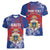 Personalised Second Empire of Haiti Women V-Neck T-Shirt Imperial Coat Of Arms 1849-1859 Tropical Flowers