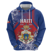Personalised Second Empire of Haiti Zip Hoodie Imperial Coat Of Arms 1849-1859 Tropical Flowers