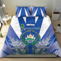 El Salvador Bedding Set Turquoise-Browed Motmot With Coat Of Arms - Wonder Print Shop