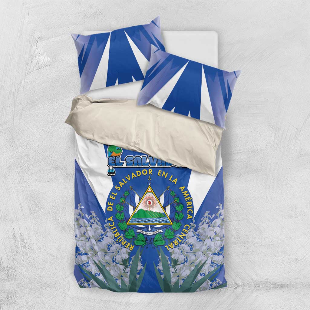El Salvador Bedding Set Turquoise-Browed Motmot With Coat Of Arms - Wonder Print Shop