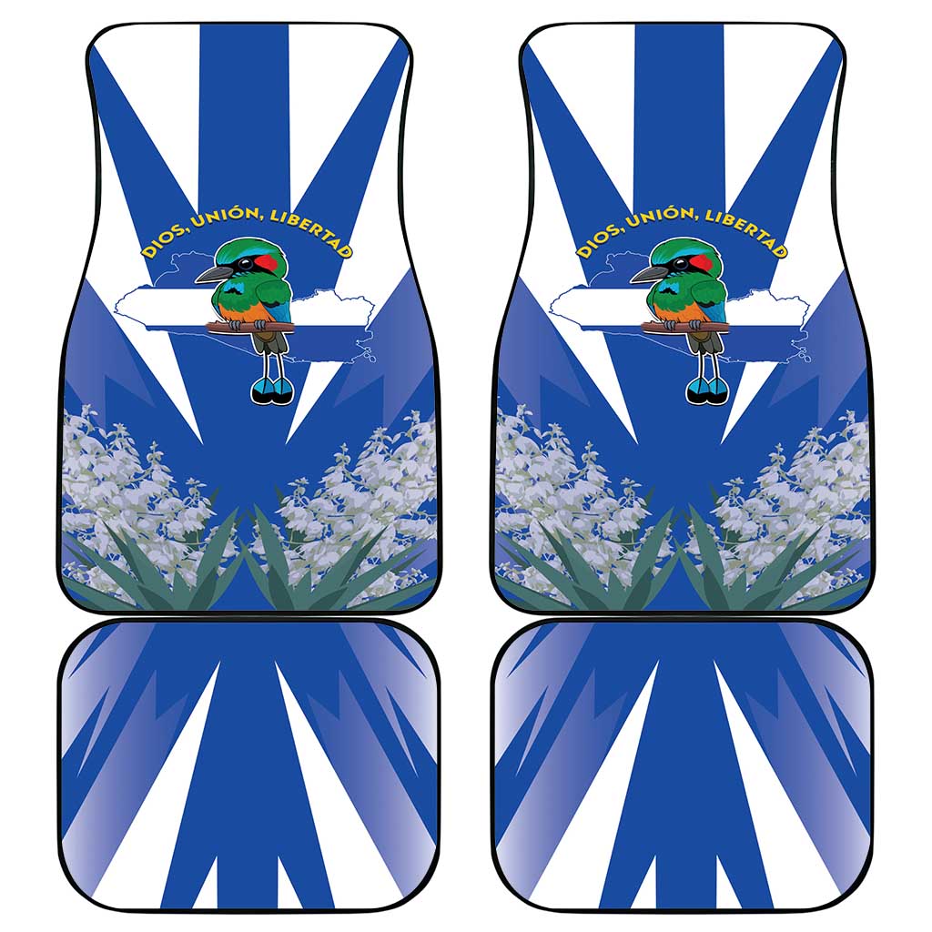 El Salvador Car Mats Turquoise-Browed Motmot With Coat Of Arms - Wonder Print Shop
