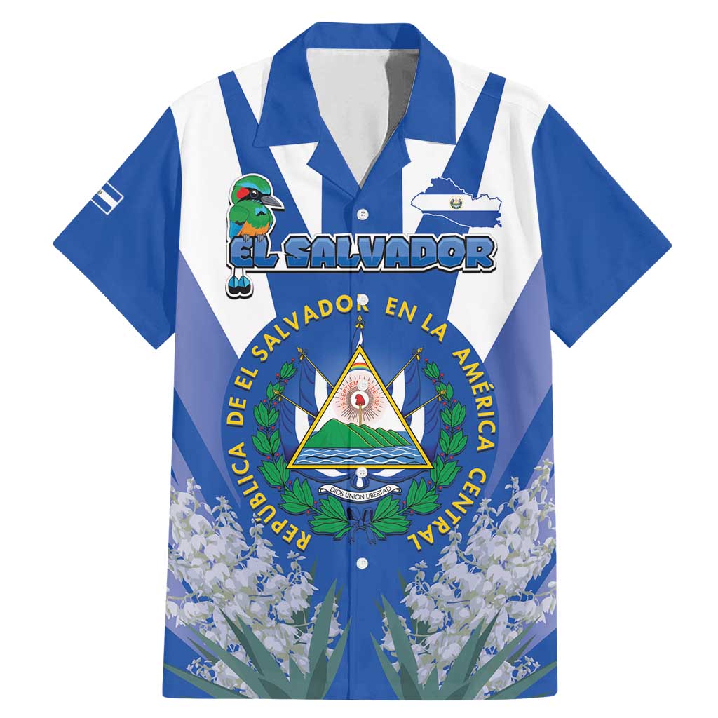 El Salvador Family Matching Mermaid Dress and Hawaiian Shirt Turquoise-Browed Motmot With Coat Of Arms - Wonder Print Shop