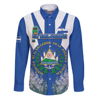 El Salvador Family Matching Off The Shoulder Long Sleeve Dress and Hawaiian Shirt Turquoise-Browed Motmot With Coat Of Arms - Wonder Print Shop