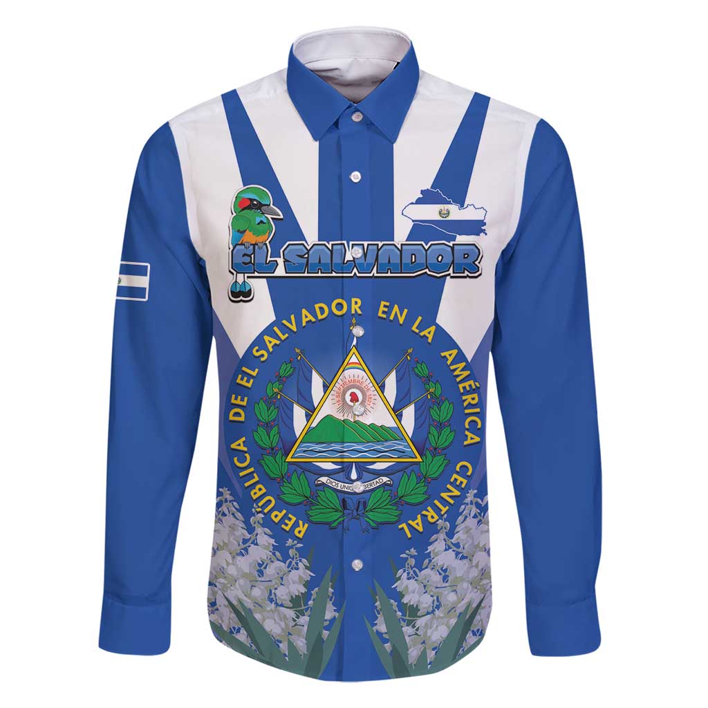 El Salvador Family Matching Off Shoulder Short Dress and Hawaiian Shirt Turquoise-Browed Motmot With Coat Of Arms - Wonder Print Shop