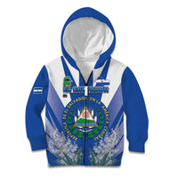 El Salvador Kid Hoodie Turquoise-Browed Motmot With Coat Of Arms - Wonder Print Shop